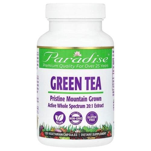 Paradise Herbs Green Tea 120 Vegetarian Capsules 250 Mg Per Capsule product image
