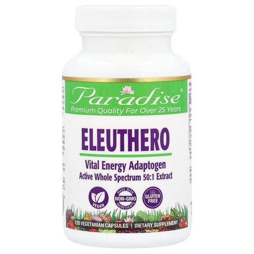 Paradise Herbs Eleuthero 120 Vegetarian Capsules 250 Mg Per Capsule product image