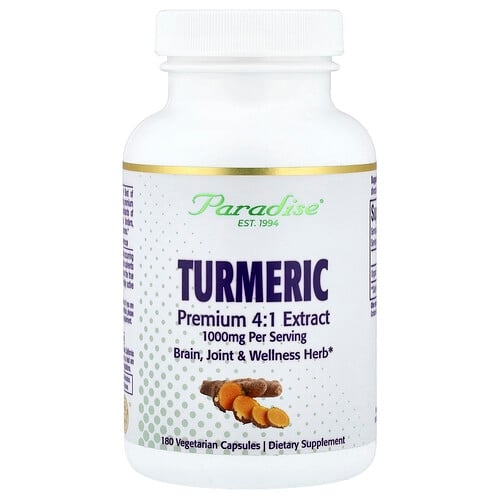 Paradise Herbs Turmeric 180 Vegetarian Capsules 500 Mg Per Capsule product image