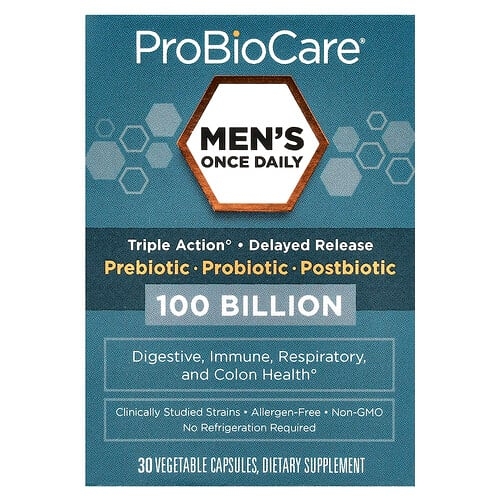Probiocare Men S Once Daily Prebiotic Probiotic Postbiotic 100 Billion 30 Vegetable Capsules product image