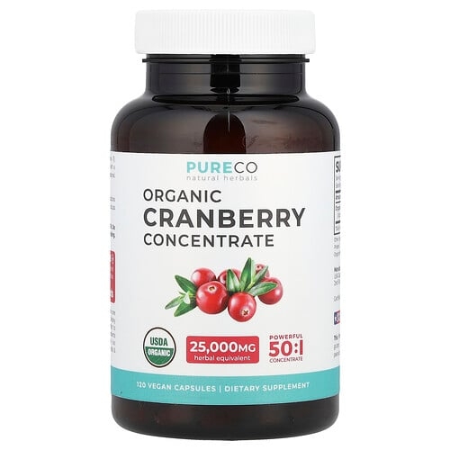 Pure Co Organic Cranberry Concentrate 500 Mg 120 Vegan Capsules product image