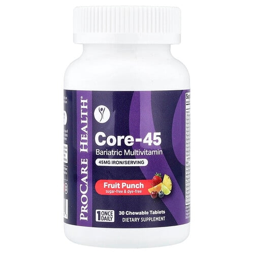 Procare Health Core 45 Bariatric Multivitamin Fruit Punch 30 Chewable Tablets product image