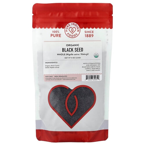 Pure Indian Foods Organic Black Seed Whole 8 Oz 226 G product image