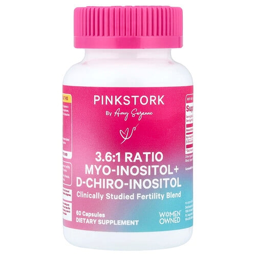 Pink Stork 3 6 1 Ratio Myo Inositol D Chiro Inositol 60 Capsules product image