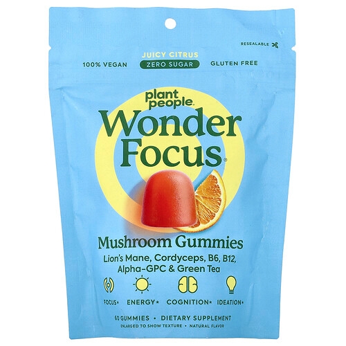 Plant People Wonderfocus Mushroom Gummies Juicy Citrus 60 Gummies product image