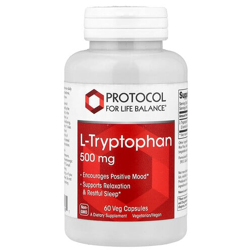Protocol For Life Balance L Tryptophan 500 Mg 60 Veg Capsules product image