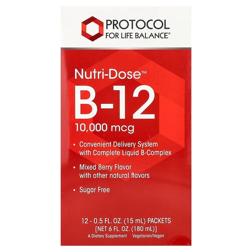 Protocol For Life Balance Nutri Dose B 12 Mixed Berry 12 Packets 0 5 Fl Oz 15 Ml Each product image