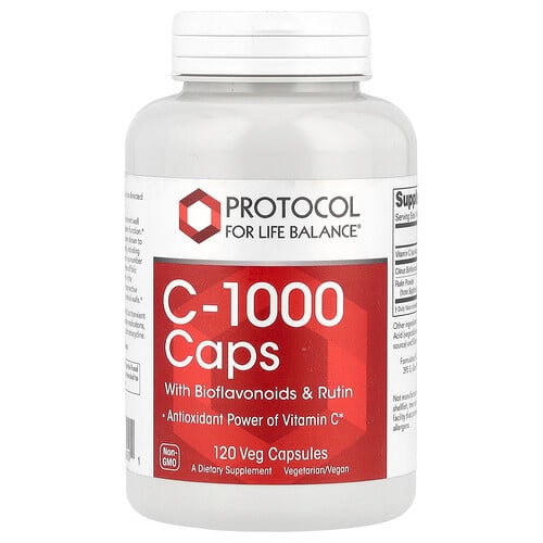 Protocol For Life Balance C 1000 Caps With Bioflavonoids Rutin 120 Veg Capsules product image