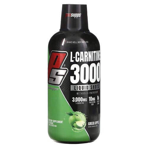 Prosupps L Carnitine 3000 Liquid Shots Green Apple 16 Fl Oz 473 Ml product image