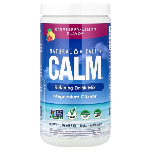 Natural Vitality Calm Relaxing Drink Mix Raspberry Lemon 16 Oz 453 G product image