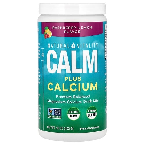 Natural Vitality Calm Plus Calcium Drink Mix Raspberry Lemon 16 Oz 453 G product image