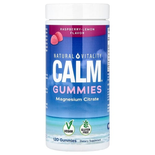 Natural Vitality Calm Magnesium Gummies Raspberry Lemon 120 Gummies 83 Mg Per Gummy product image