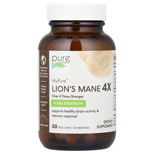 Pure Essence Mypure Lion S Mane 4x Ultra Strength 30 Vegi Caps product image