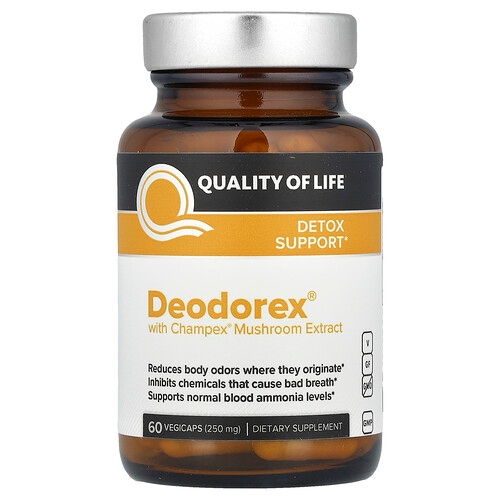 Quality Of Life Deodorex With Champex Mushroom Extract 60 Vegicaps 250 Mg Per Capsule product image