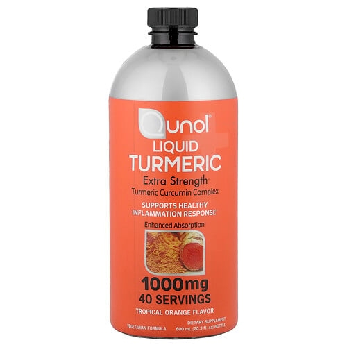Qunol Liquid Turmeric Tropical Orange 20 3 Fl Oz 600 Ml product image