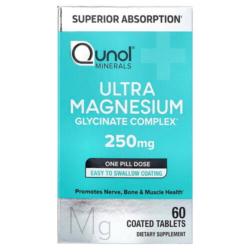 Qunol Ultra Magnesium Glycinate Complex 250 Mg 60 Coated Tablets product image