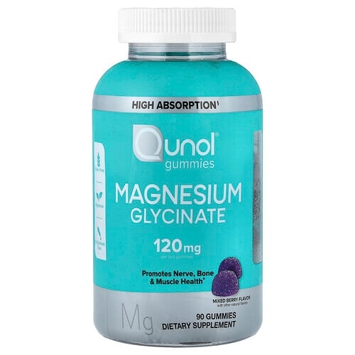 Qunol Magnesium Glycinate Gummies Mixed Berry 90 Gummies 60 Mg Per Gummy product image