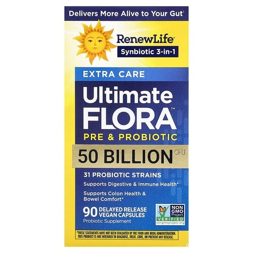 Renew Life Ultimate Flora Pre Probiotic 90 Delayed Release Vegan Capsules product image