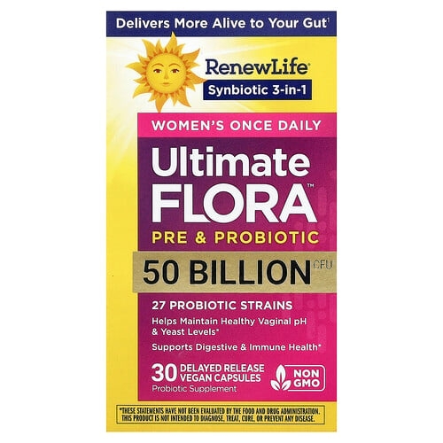 Renew Life Women S Once Daily Ultimate Flora Pre Probiotic 30 Delayed Release Vegan Capsules product image
