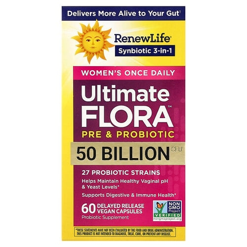 Renew Life Women S Once Daily Ultimate Flora Pre Probiotic 60 Delayed Release Vegan Capsules product image
