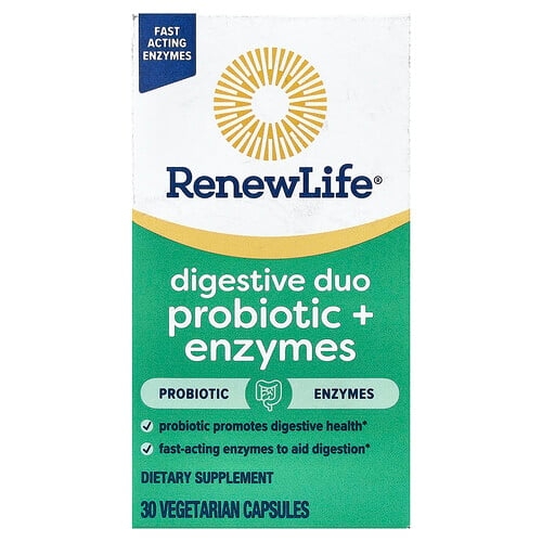 Renew Life Digestive Duo Probiotic Enzymes 30 Vegetarian Capsules product image