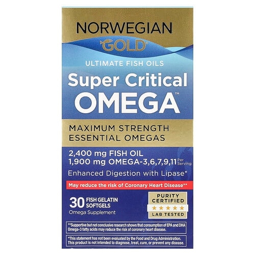 Renew Life Norwegian Gold Super Critical Omega Maximum Strength 30 Fish Gelatin Softgels product image