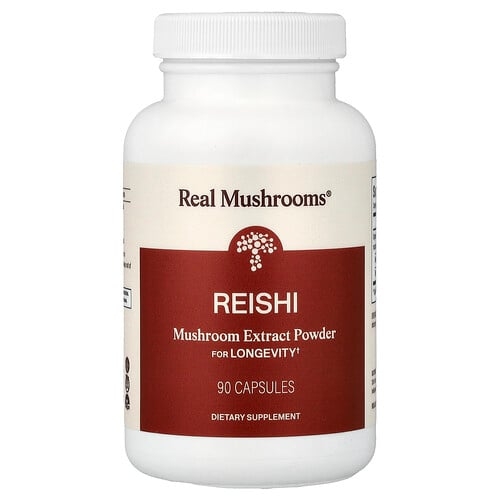 Real Mushrooms Reishi Mushroom Extract Powder 90 Capsules 500 Mg Per Capsule product image