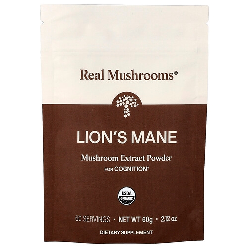 Real Mushrooms Lion S Mane Organic Mushroom Extract Powder 2 12 Oz 60 G product image