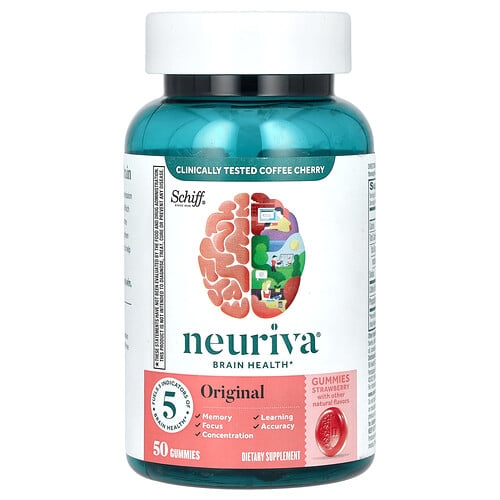 Schiff Neuriva Brain Health Gummies Original Strawberry 50 Gummies product image