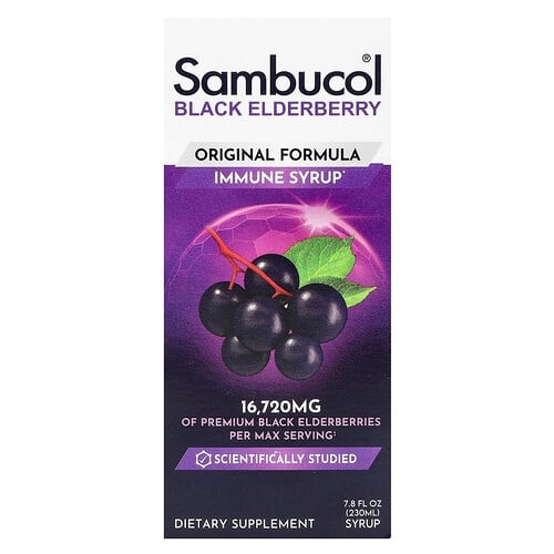 Sambucol Black Elderberry Immune Syrup Original Formula 16 720 Mg 7 8 Fl Oz 230 Ml product image