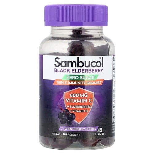Sambucol Black Elderberry Zero Sugar Triple Immunity Gummies 45 Gummies product image