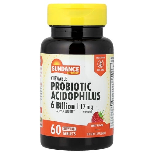 Sundance Vitamins Chewable Probiotic Acidophilus Berry 60 Chewable Tablets 8 5 Mg Per Tablet product image