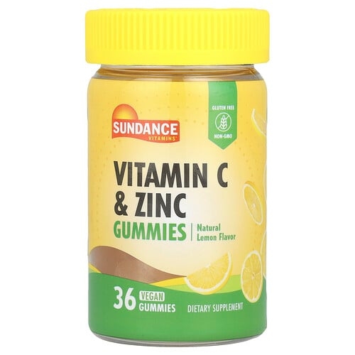 Sundance Vitamins Vitamin C Zinc Gummies Natural Lemon 36 Vegan Gummies product image