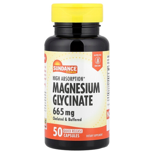 Sundance Vitamins High Absorption Magnesium Glycinate 665 Mg 50 Quick Release Capsules product image