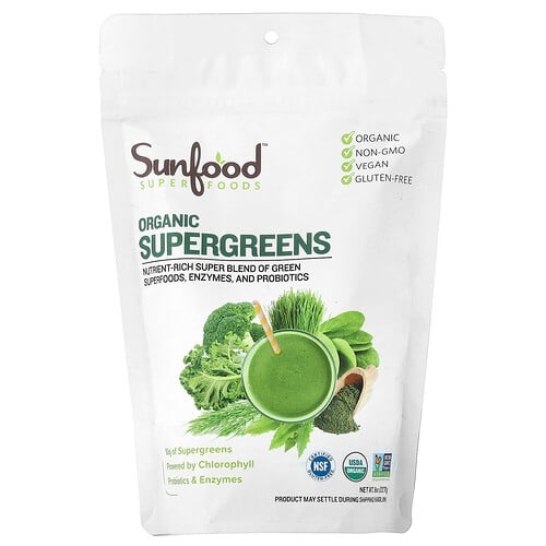 Sunfood Organic Supergreens 8 Oz 227 G product image