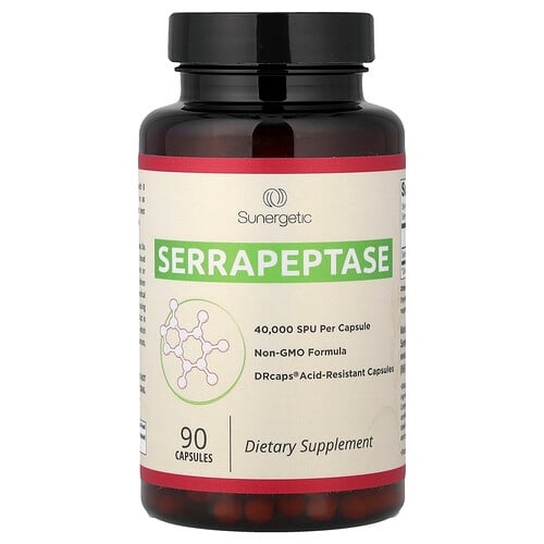 Sunergetic Serrapeptase 90 Capsules 18 Mg Per Capsule product image