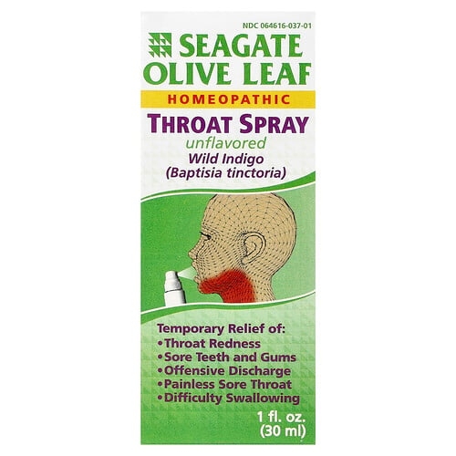 Seagate Olive Leaf Throat Spray Unflavored 1 Fl Oz 30 Ml product image