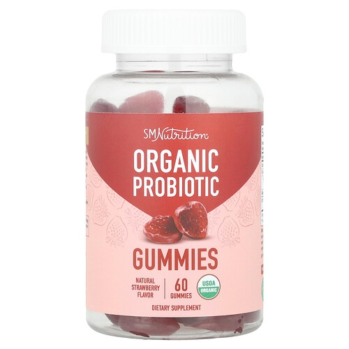 Smnutrition Organic Probiotic Gummies Natural Strawberry 60 Gummies product image