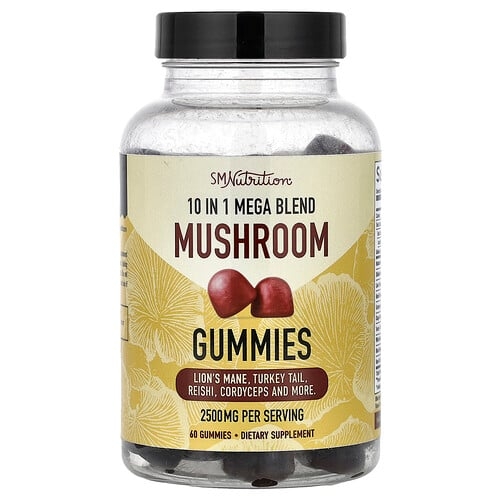 Smnutrition 10 In 1 Mega Blend Mushroom Gummies Raspberry 60 Gummies product image
