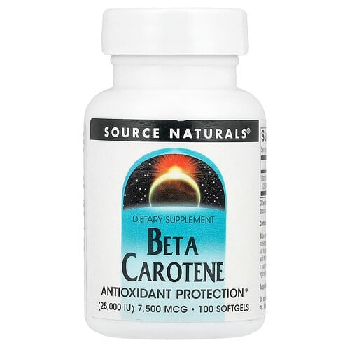 Source Naturals Beta Carotene 7 500 Mcg 25 000 Iu 100 Softgels product image