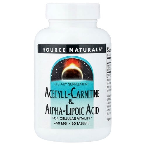 Source Naturals Acetyl L Carnitine Alpha Lipoic Acid 60 Tablets product image