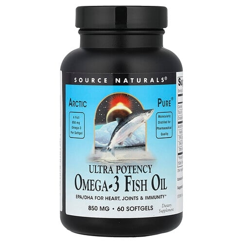 Source Naturals Arctic Pure Ultra Potency Omega 3 Fish Oil 850 Mg 60 Softgels product image