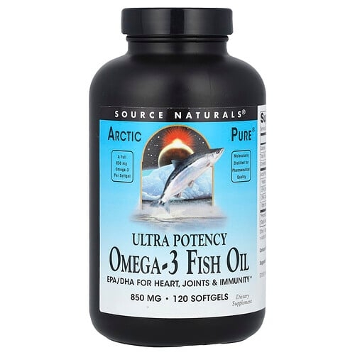 Source Naturals Arctic Pure Ultra Potency Omega 3 Fish Oil 850 Mg 120 Softgels product image
