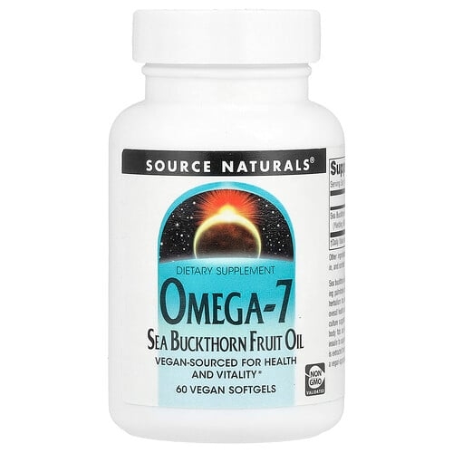 Source Naturals Omega 7 Sea Buckthorn Fruit Oil 60 Vegan Softgels product image