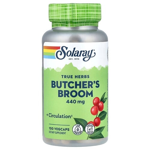 Solaray True Herbs Butcher S Broom 440 Mg 100 Vegcaps product image
