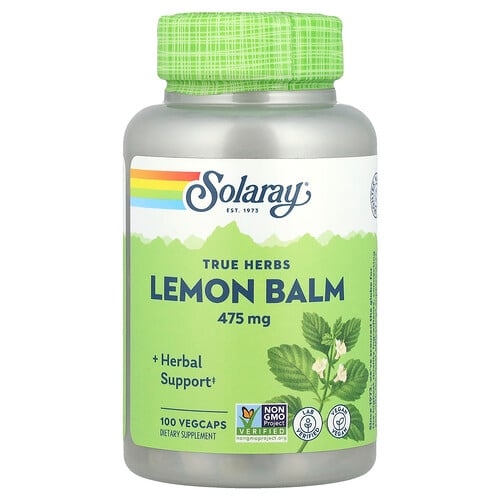 Solaray True Herbs Lemon Balm 475 Mg 100 Vegcaps product image