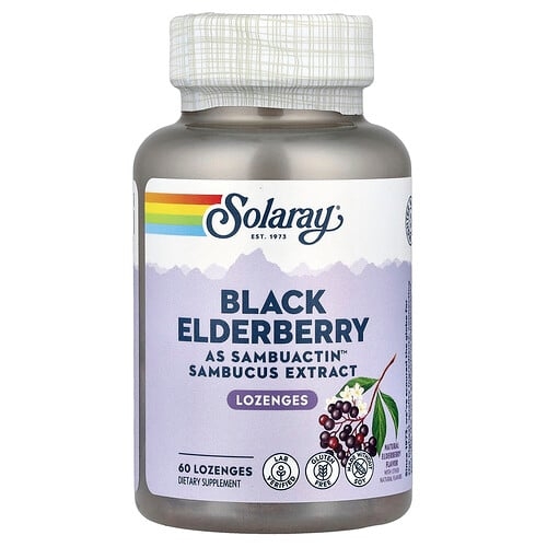 Solaray Black Elderberry As Sambuactin Natural Elderberry 60 Lozenges product image