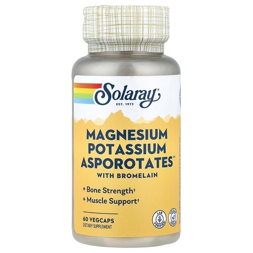 Solaray Magnesium Potassium Asporotates With Bromelain 60 Vegcaps product image