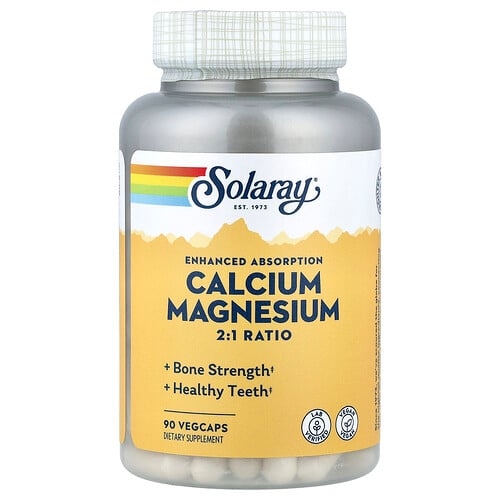 Solaray Enhanced Absorption Calcium Magnesium 90 Vegcaps product image