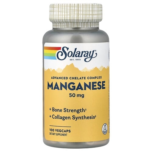 Solaray Manganese Advanced Chelate Complex 50 Mg 100 Vegcaps product image